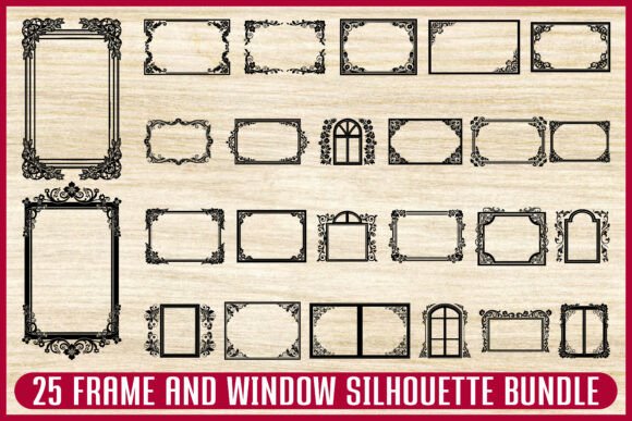 25 Vintage Frame and Window SVG Bundle: Graphics & Illustrations