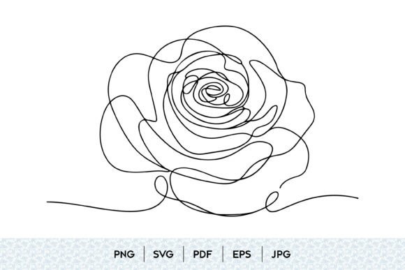 Abstract Rose Line Art SVG for Modern Branding