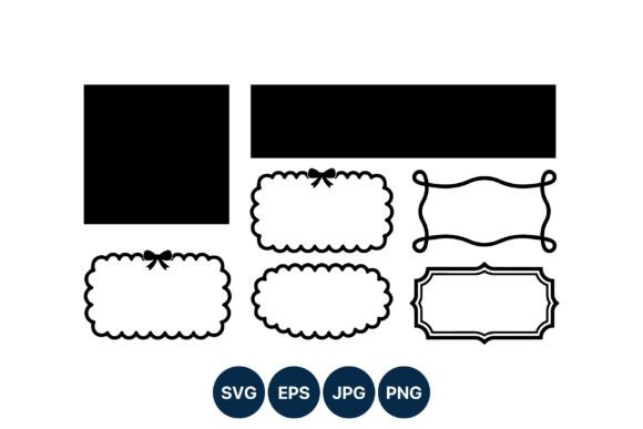 Black White Frame Collection with Bows: Graphics & Illustrations