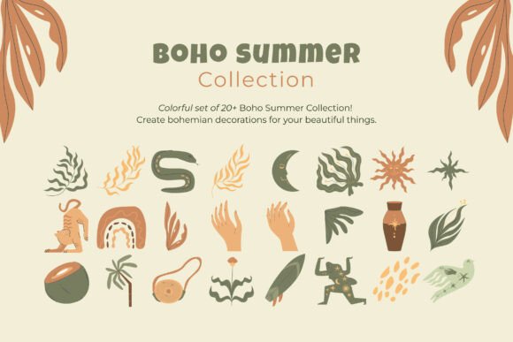 Boho Summer Graphics for Warm Branding