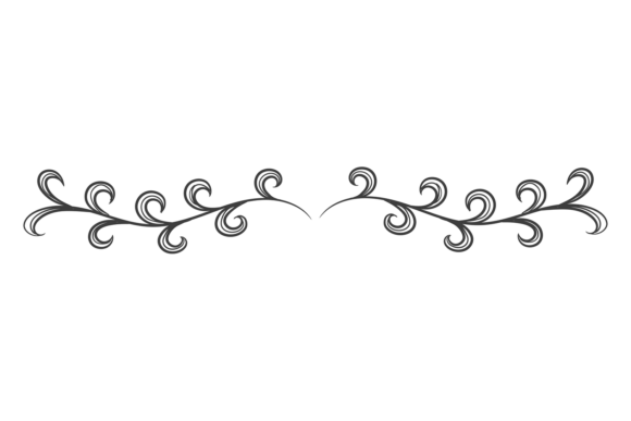 Botanical Filigree Divider with Curly Br Graphics