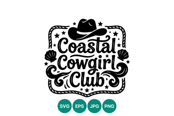 Coastal Cowgirl Club Western Vector Graphics
