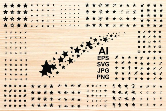 Collection of Stars Silhouette Vector: Graphics & Illustrations