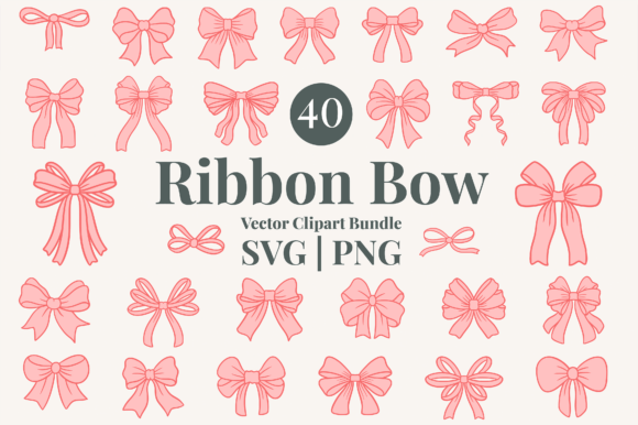 Coquette Ribbon Bow Illustration Bundle: A Sweet Addition to Your Design Toolkit