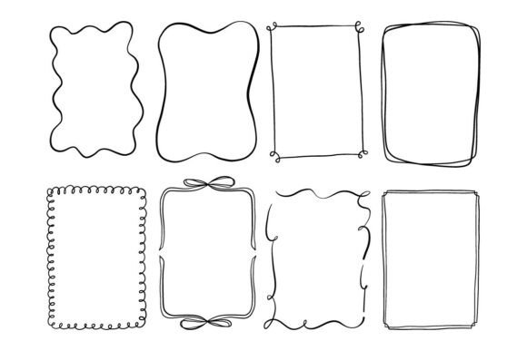 Doodle Frame Border Clipart Set: Graphics & Illustrations