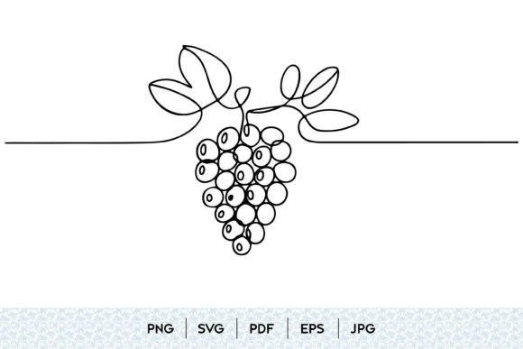 Grape Vine Line Art SVG: Graphics & Illustrations for Creative Sellers