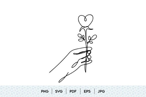 Hand Holding Heart Flower SVG