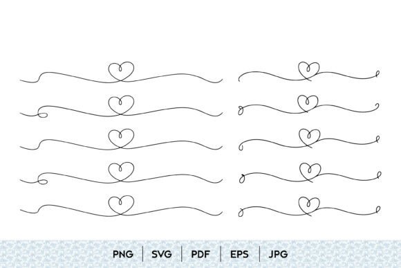 Heart Divider Continuous Line Art Set for Modern Branding