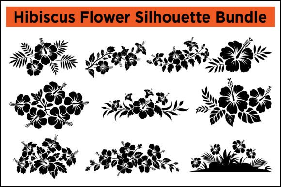Hibiscus Flower Silhouette Bundle – Graphics for Digital Selling