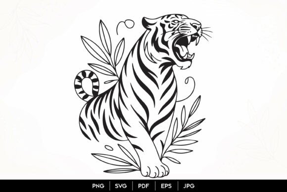 Majestic Roaring Tiger Graphics for Branding