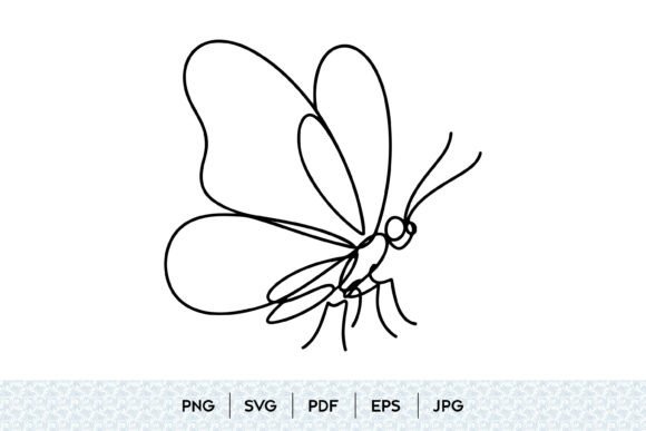 Minimal Butterfly Line Art SVG