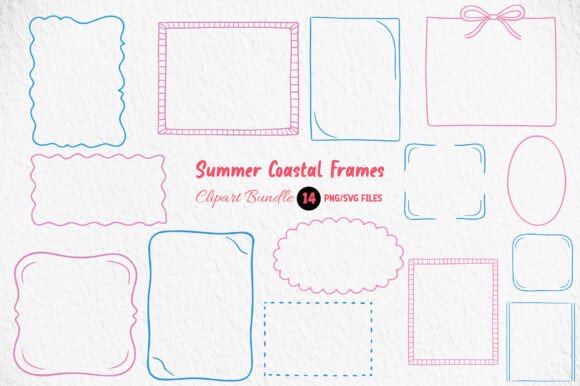 Summer Coastal Frames Clipart Graphics