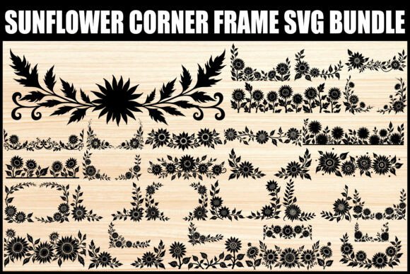Sunflower Corner Frame SVG Set Graphics for Digital Sellers
