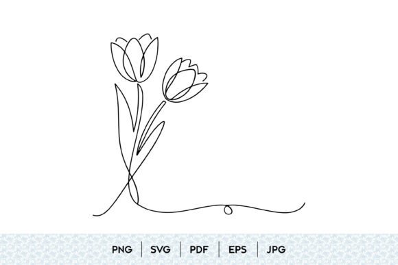 Tulip One Line Art SVG: Minimalist Graphics & Illustrations