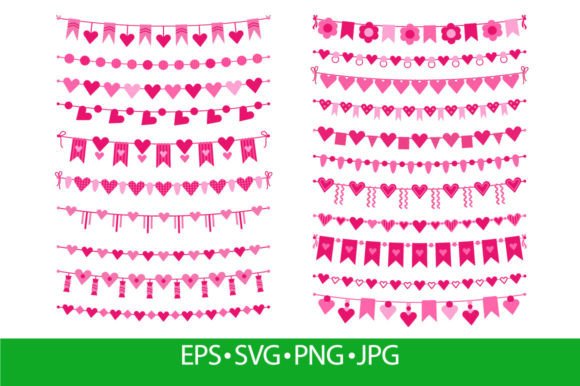 Valentine Bunting and Garlands, Pink