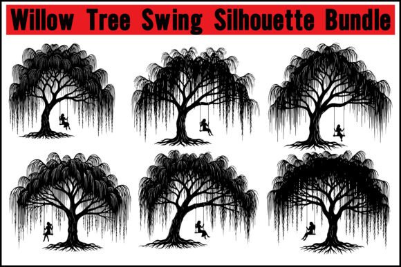 Willow Tree Swing Silhouette Bundle for Brand Design